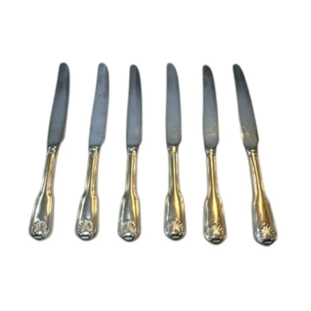 Towle London Shell French Hollow Dinner Knives Germany Set of 6